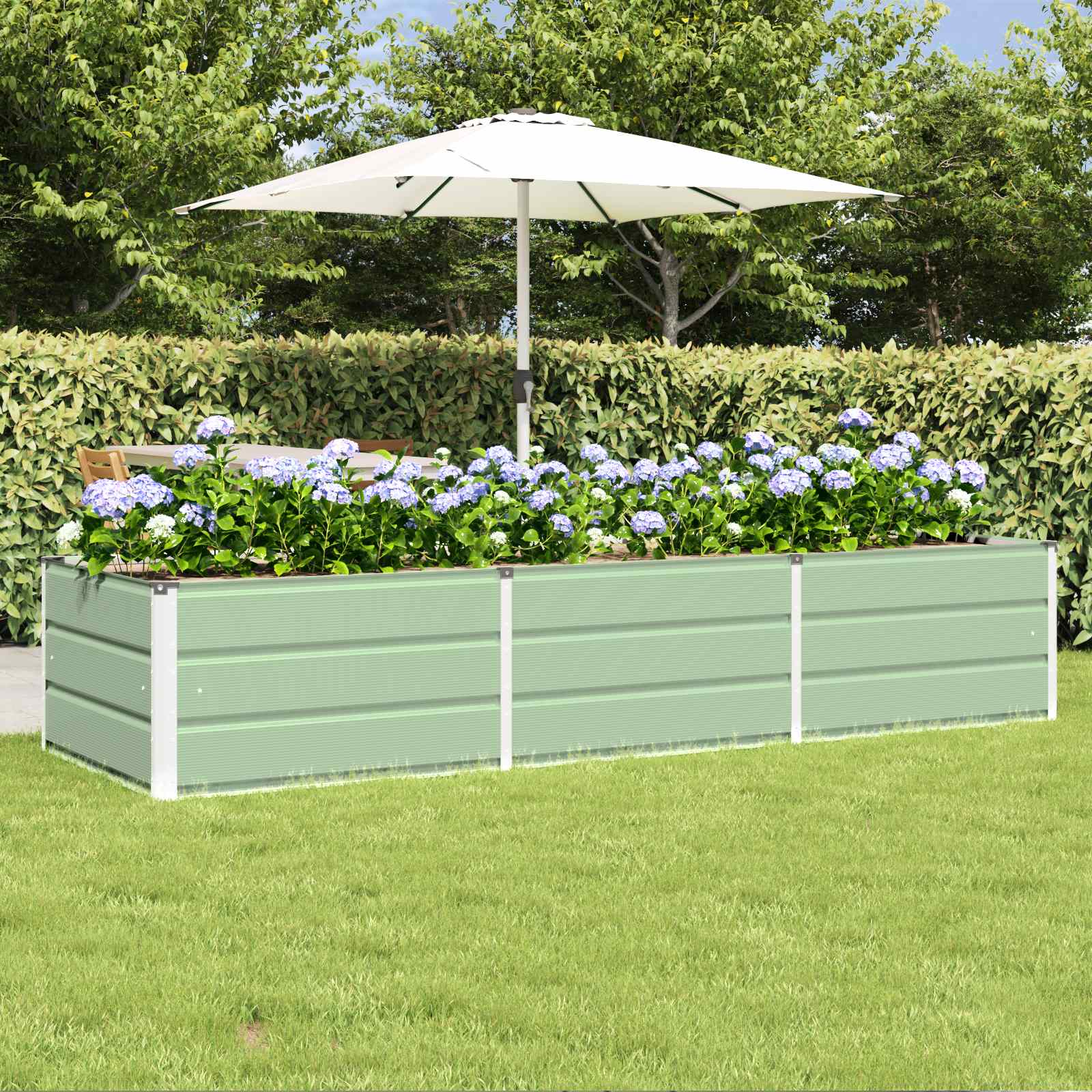 Donica Zielony 240 x 80 x 45 cm Stal vidaXL