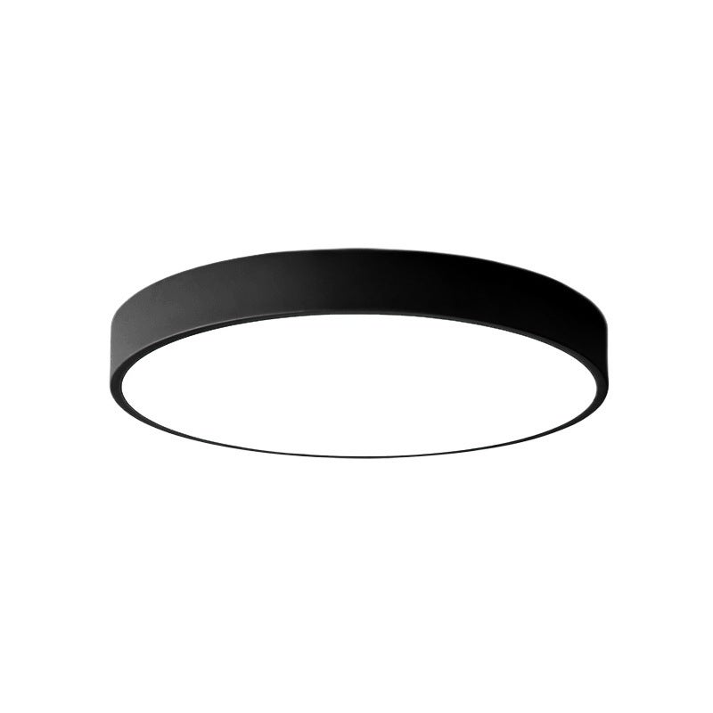 Czarna lampa sufitowa LED, średnica 30 cm, 18 W, nowoczesny design, odpowiednia do kuchni, łazienek i korytarzy