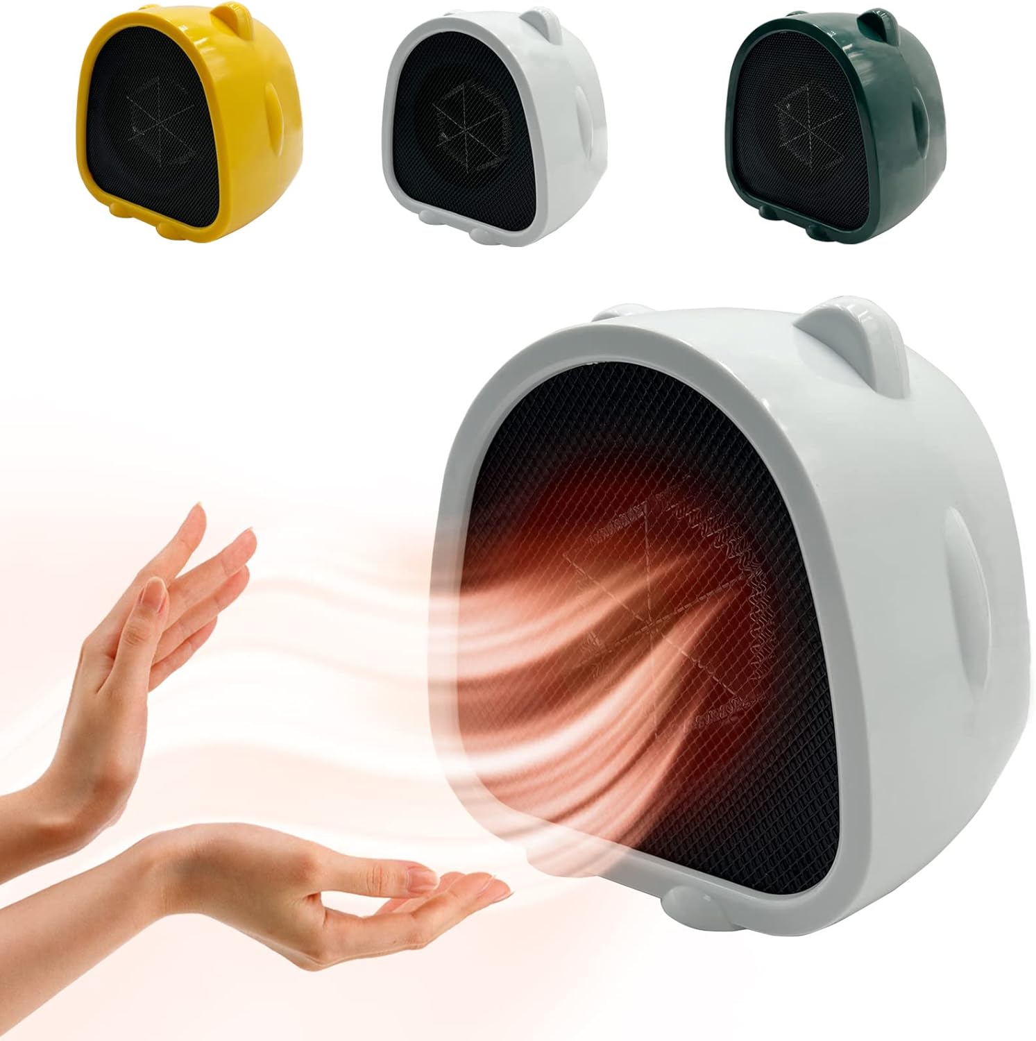 Ogrzewacz pomocniczy, przenośny grzejnik z wentylatorem, mini grzejnik elektryczny ceramiczny PTC o mocy 500 W, mały grzejnik elektryczny do biura/sa