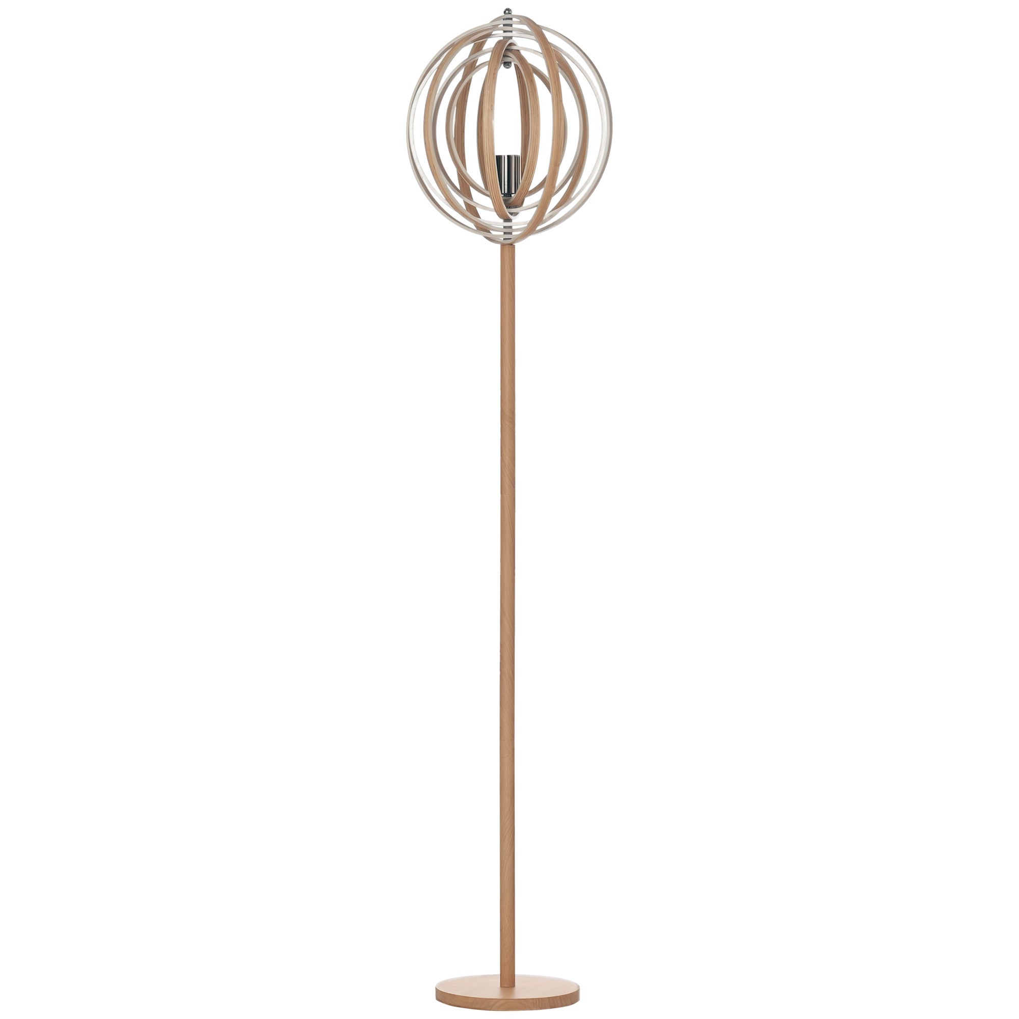 Designerska lampa podłogowa do salonu, klosz z drewna regulowany, żarówki E27, Ø 38 x 160 cm