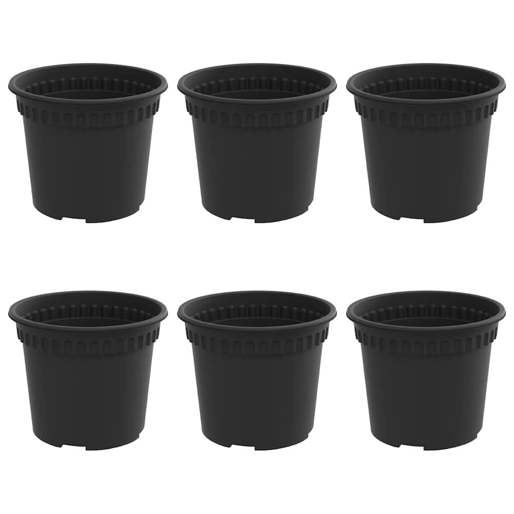Okrągła doniczka na kwiaty 6 pcs Czarny Ø 12,5 x 10 cm