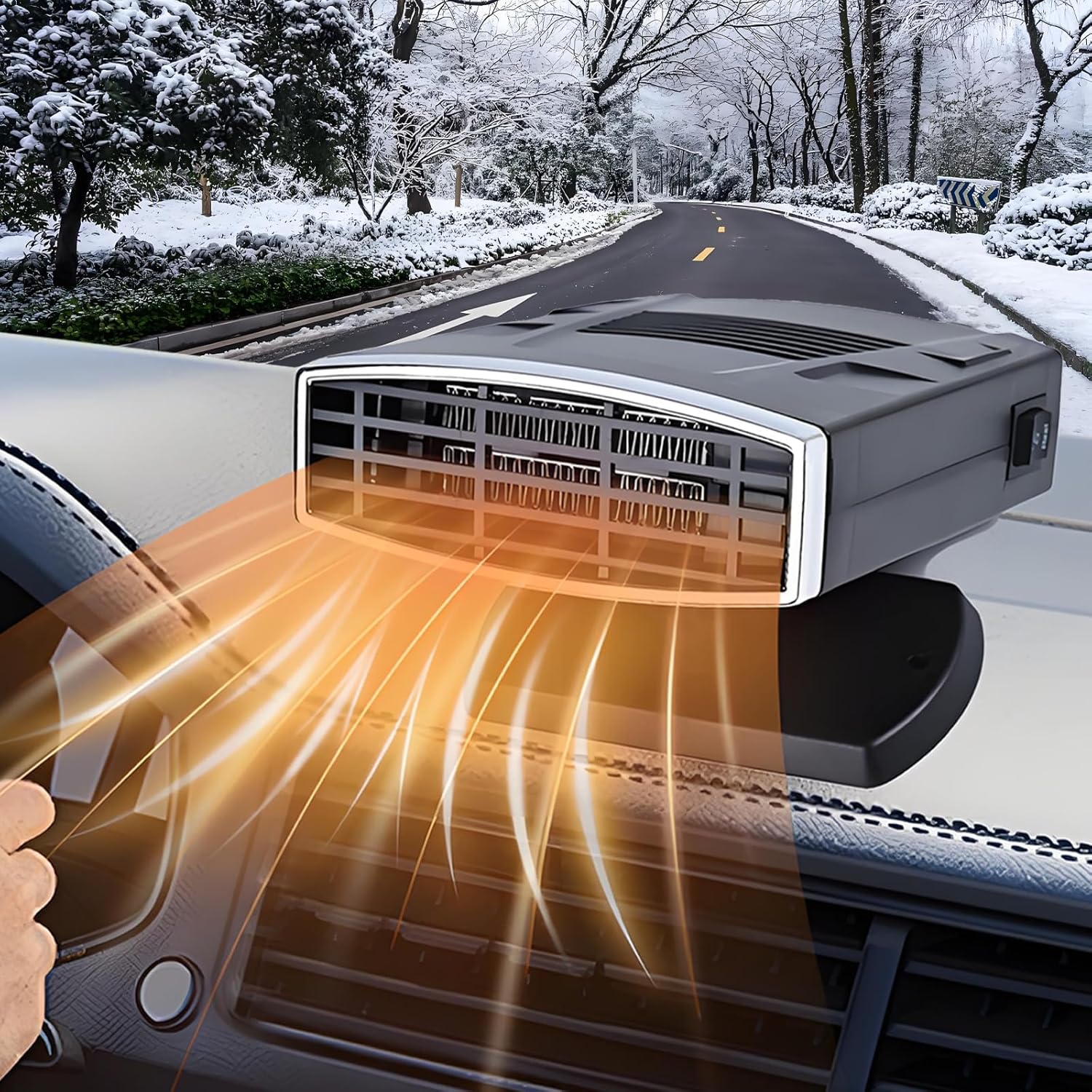 Przenośny ogrzewacz samochodowy 12 V 200 W – szybkie nagrzewanie i chłodzenie – obrotowy wtyk zapalniczki samochodowej 360°