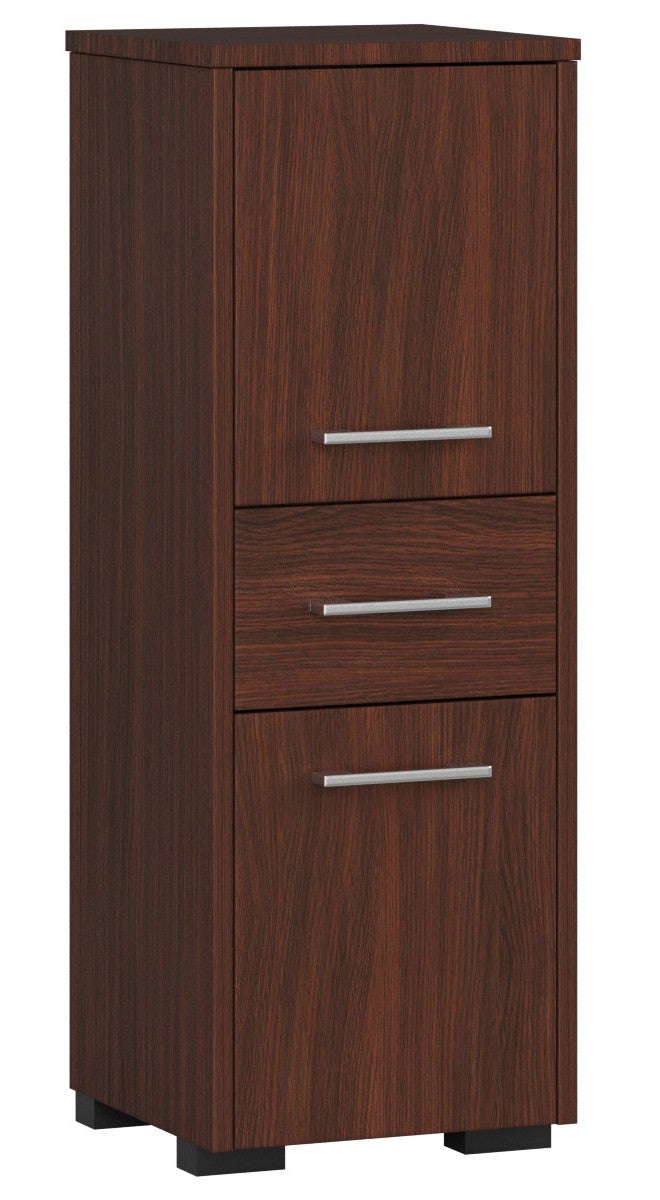 Szafka łazienkowa AKORD FIN Wenge 30 cm 2 drzwi 1 szuflada kolor Wenge mat 3 półki 30x30x85 cm