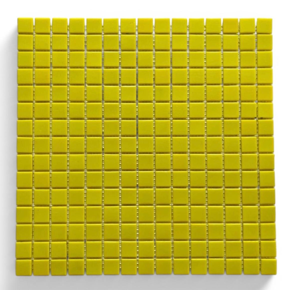 Mozaika szklana żółta błyszcząca 32,5x32,5 cm do łazienki i kuchni - 1 mq