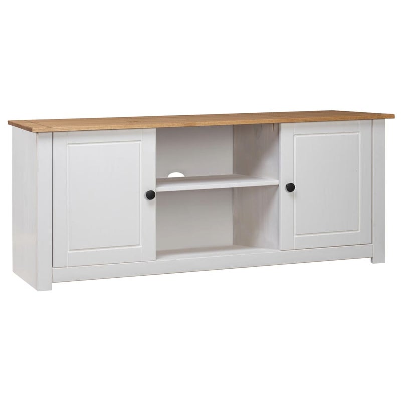 Meuble TV VidaXL 120x40x50 cm z drewna sosnowego, kolor biały