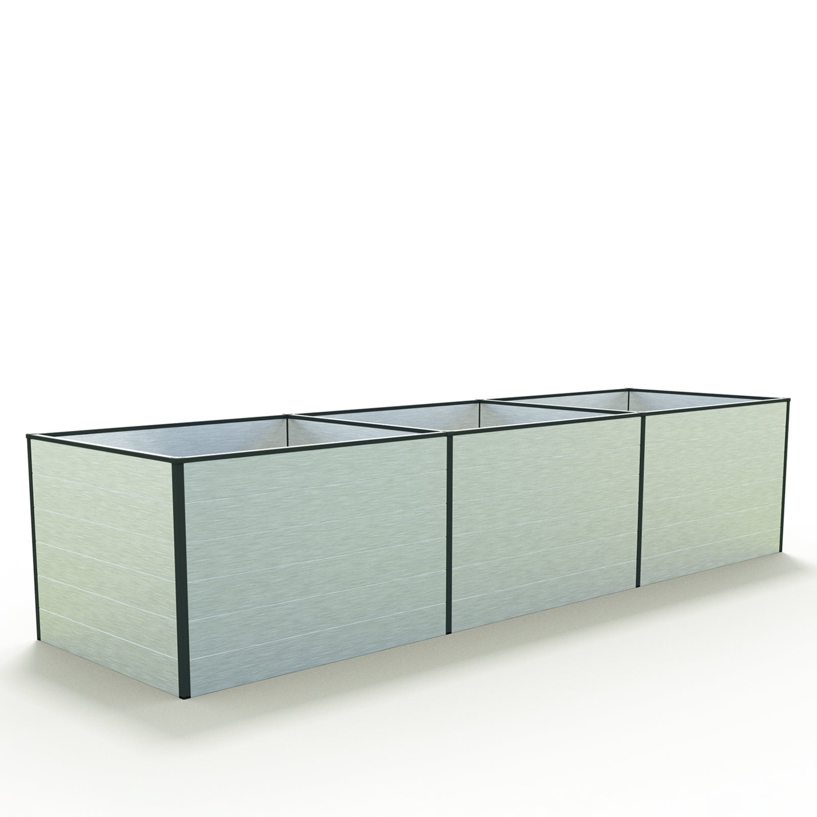 77 x 351 x 77 cm Grzadka podwyzszona, aluminium anodowane