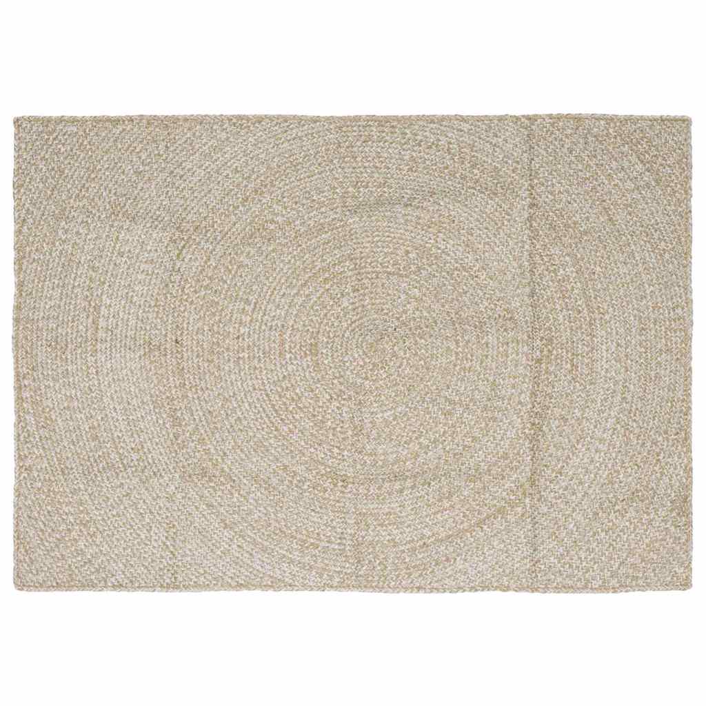 Dywany pokojowe Naturalne i białe 120 x 170 cm Juta vidaXL