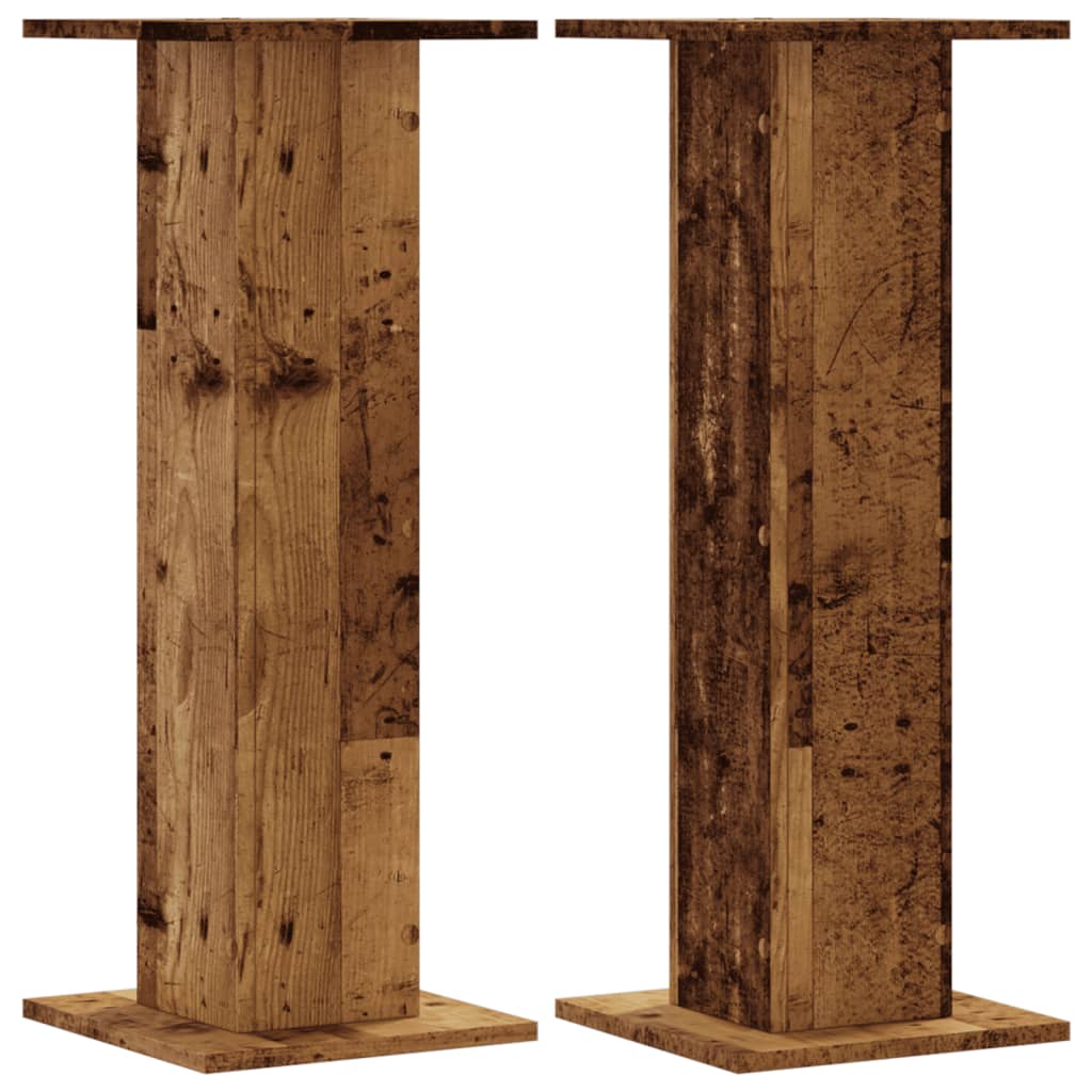 2x Stojak na Rośliny 80 cm Stare Drewno 30x30x80 cm