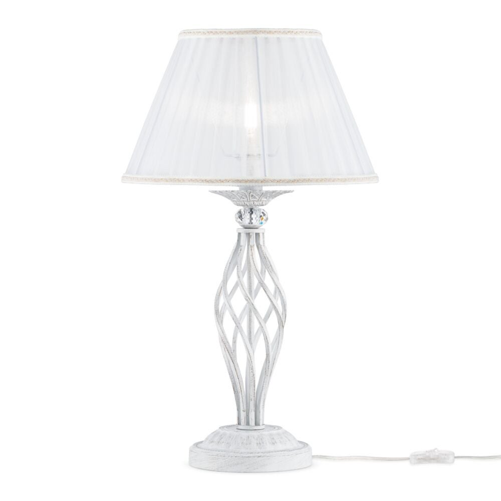 Lampa stołowa klasyczna z abażurem kryształki Grace Maytoni ARM247-00-G