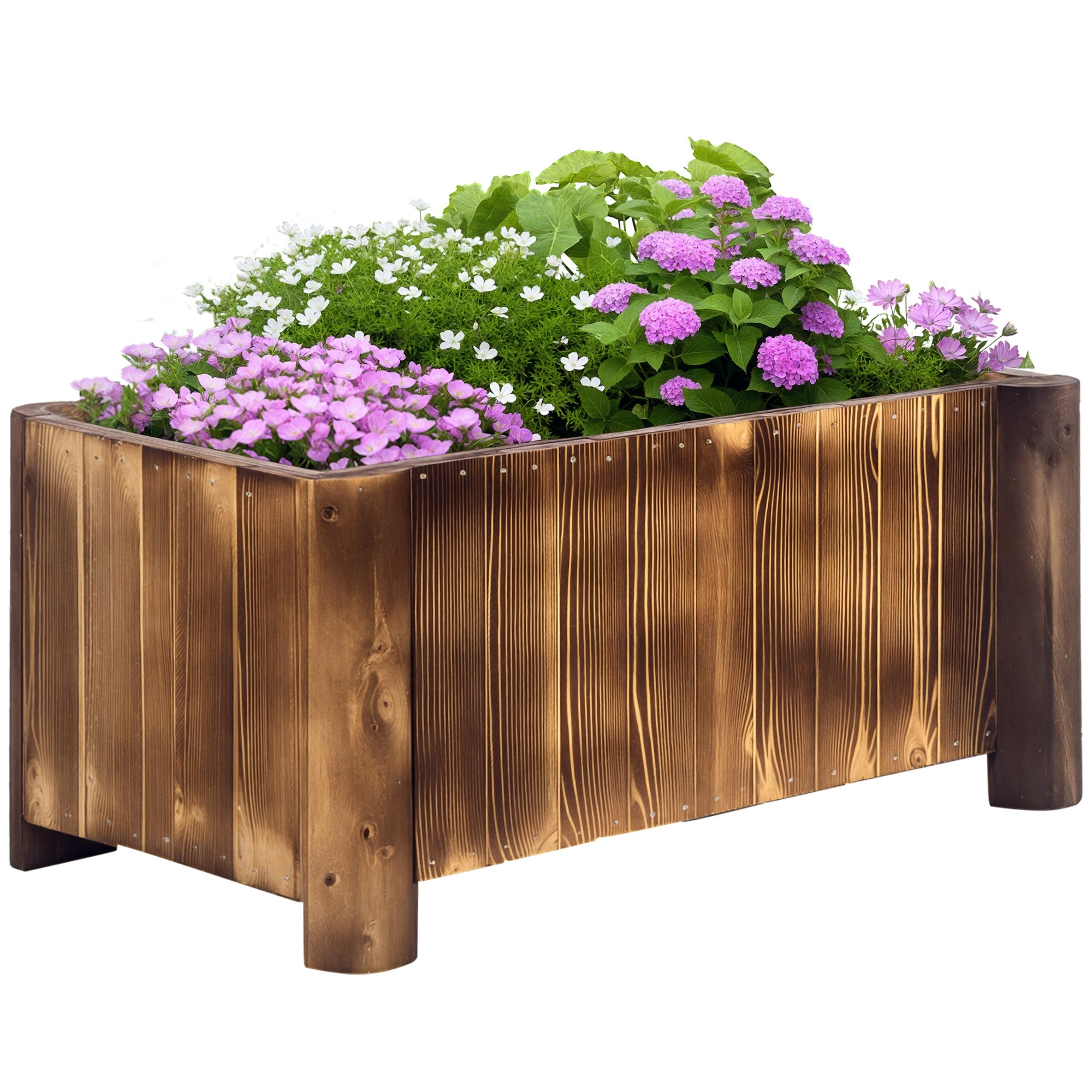 Prostokątna drewniana donica jodłowa na rośliny 70 x 35 x 30 cm