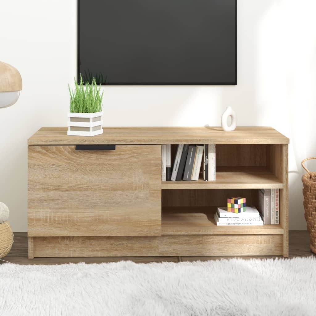 Meuble TV VidaXL z drewna inżynieryjnego 80x35x36,5 cm kolor maron