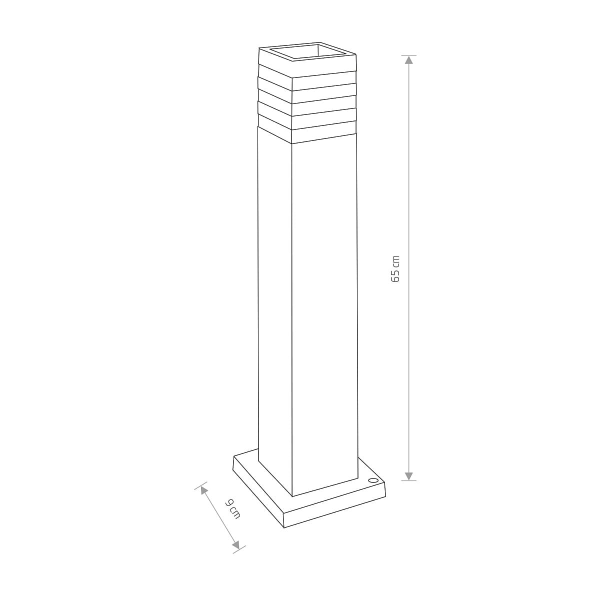 Lampa ogrodowa stojąca OIR czarna 1xE27x40W aluminium wym:65x9x9cm IP44 Nowodvorski Lighting