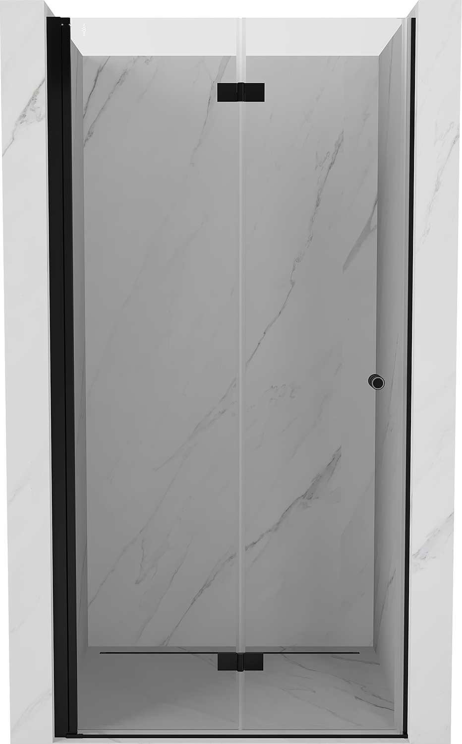 Mexen Mist-F drzwi prysznicowe składane lewe 65 cm, transparent, czarne - 8A6-065-000-70-00-L