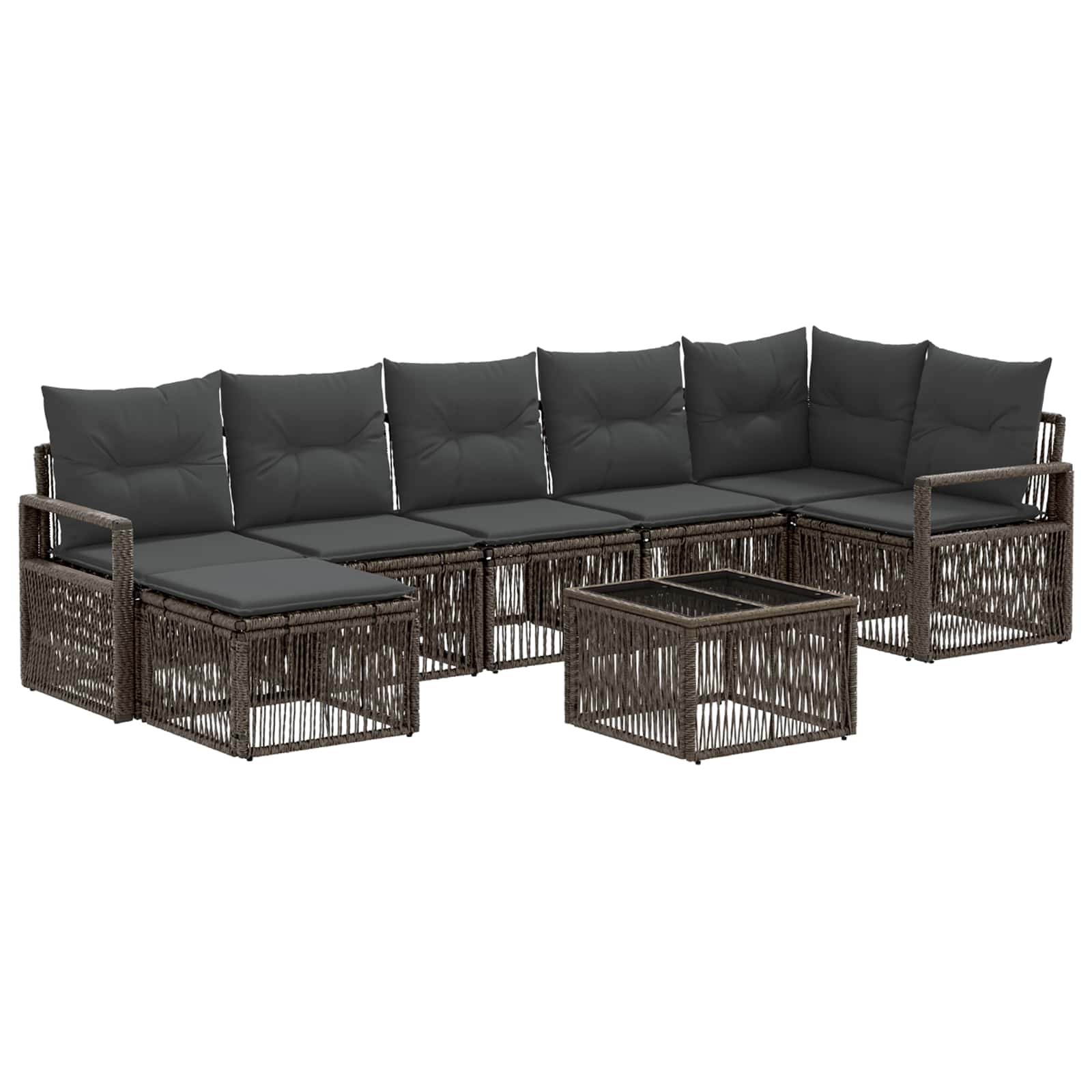 Zestaw Sof na Ogród 8 pcs Szary polirattan vidaXL