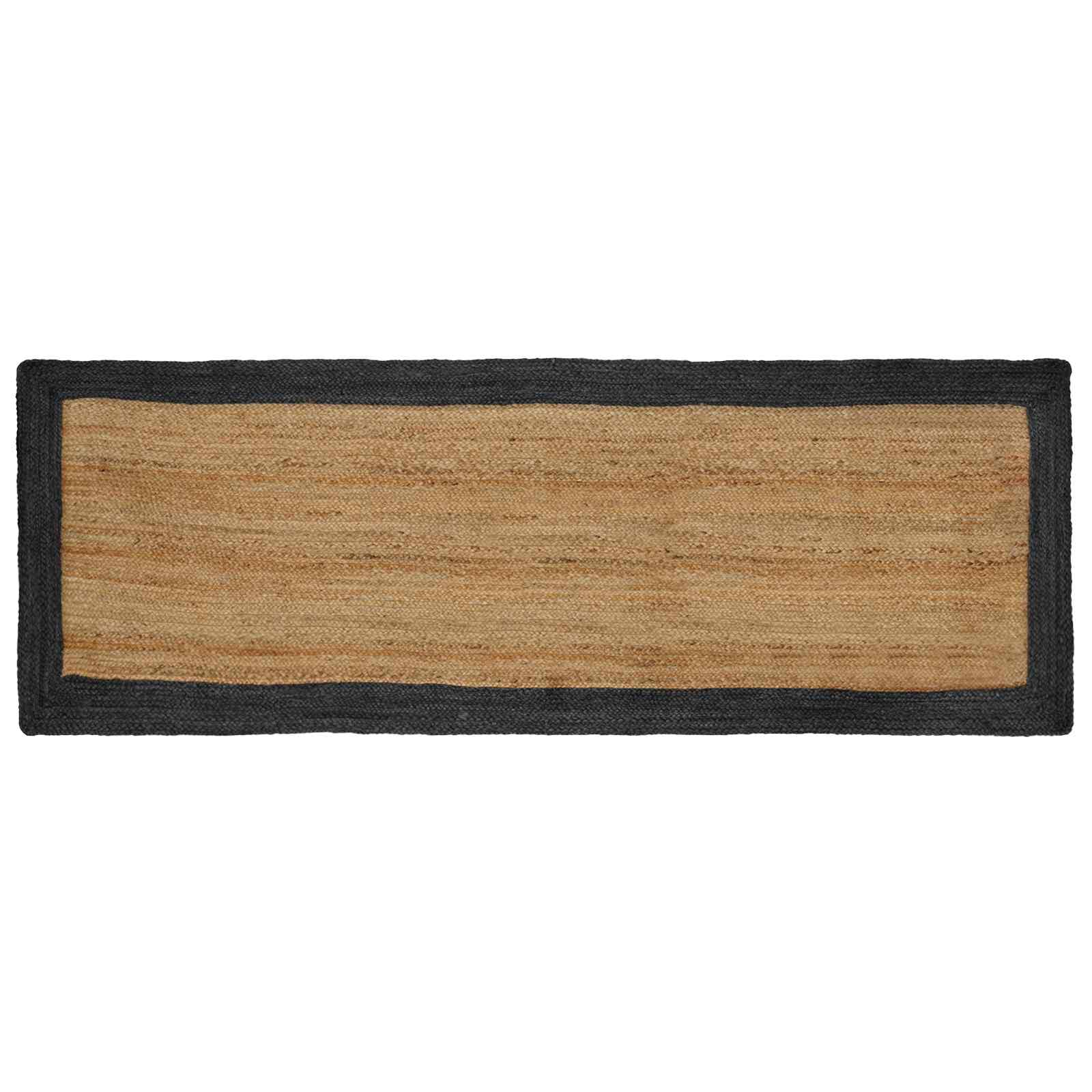 Dywan Jutowy 80x200 cm Ciemnoszary do Salonu Ręcznie Tkany