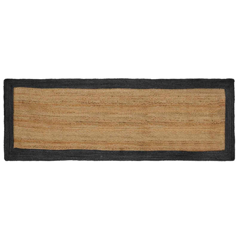 Dywan Jutowy 80x200 cm Ciemnoszary do Salonu Ręcznie Tkany