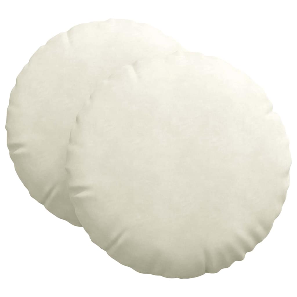 Poduszki na siedziska 2 pcs Kremowy Ø60 x 21 cm Aksamit