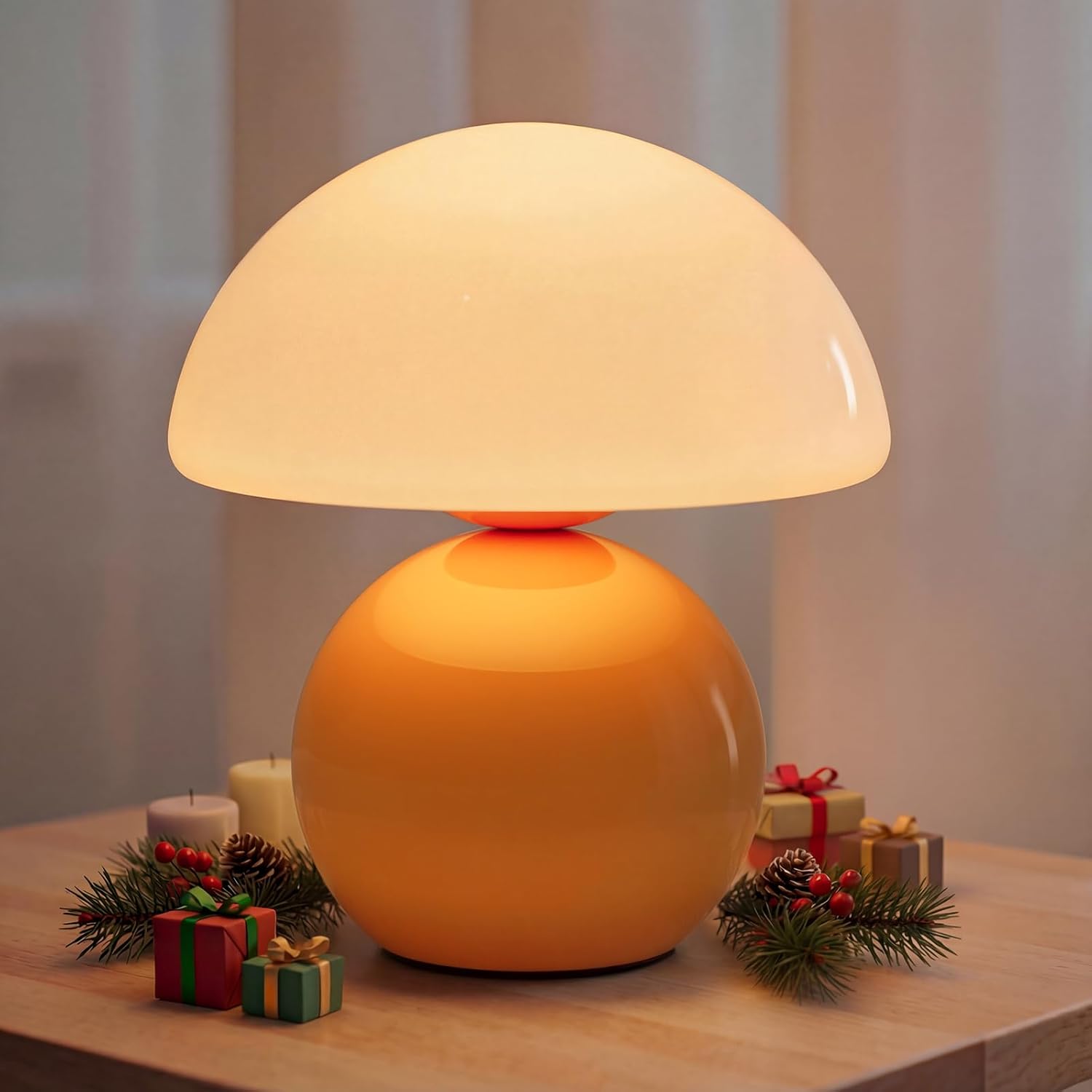 Lampa stołowa w kształcie grzybka, lampka nocna, trójkolorowa lampka do sypialni, lampka nocna, mała lampa stołowa retro (interfejs USB)