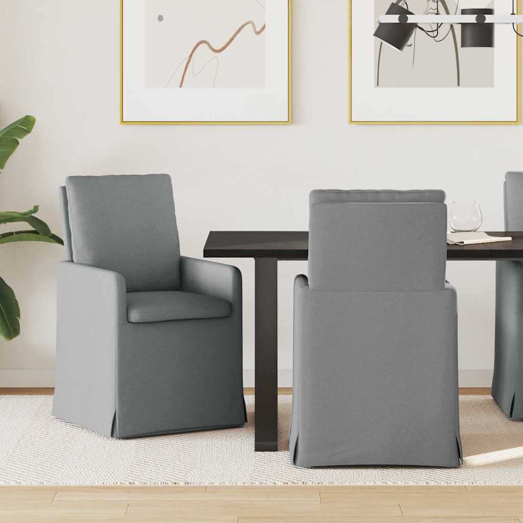 Krzesła jadalne 2 pcs Jasnoszary 57 x 67 x 98 cm tkanina vidaXL