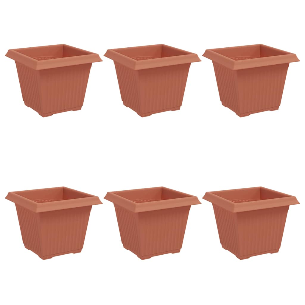 Kwadratowa doniczka na kwiaty 6 pcs Czerwony ceglasty