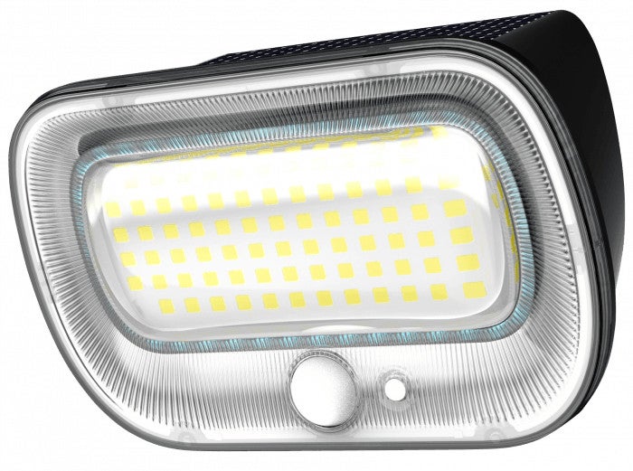 Kinkiet solarny z czujnikiem ruchu kinkiet solarny LED Neutralna biel 200lm czarno-przezroczysty wym:6,4x14,5x14,5cm IP54 Ecolight