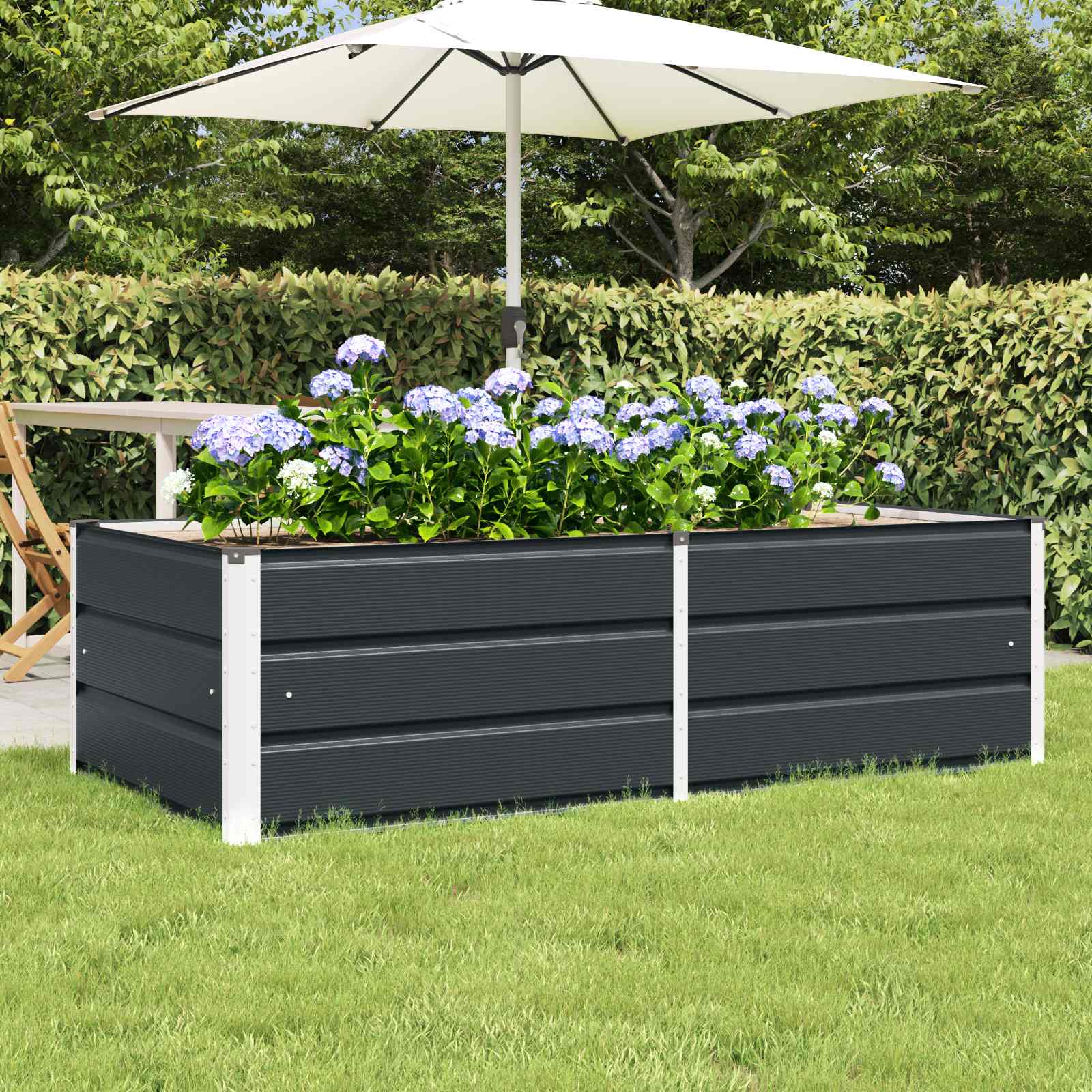 Donica Antracyt 160 x 80 x 45 cm Stal vidaXL