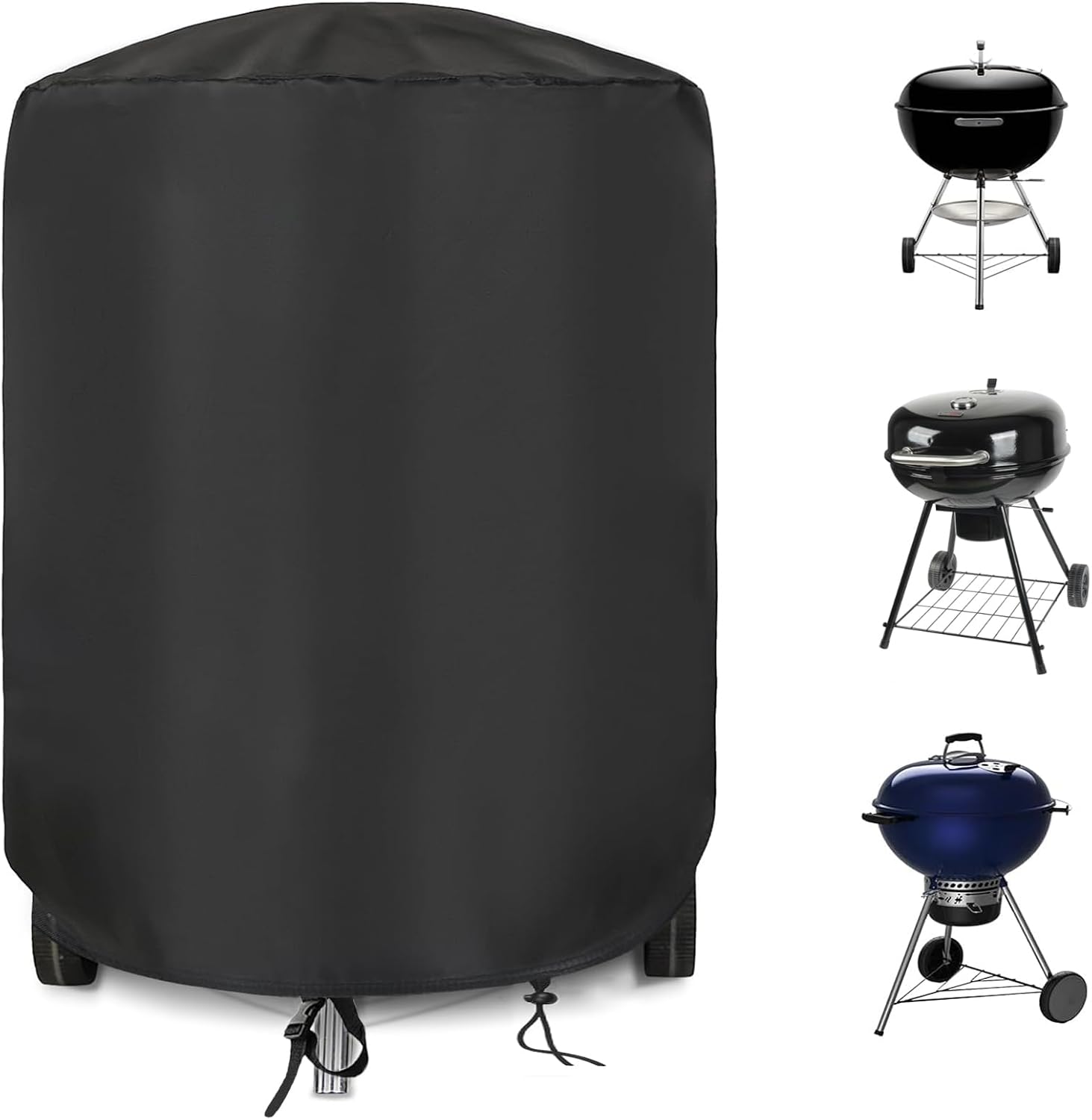 Pokrowiec ochronny na grill 57 cm, wodoodporny pokrowiec Oxford 500D do okrągłego grilla Weber 57 cm, akcesoria (Ø71x68 cm)