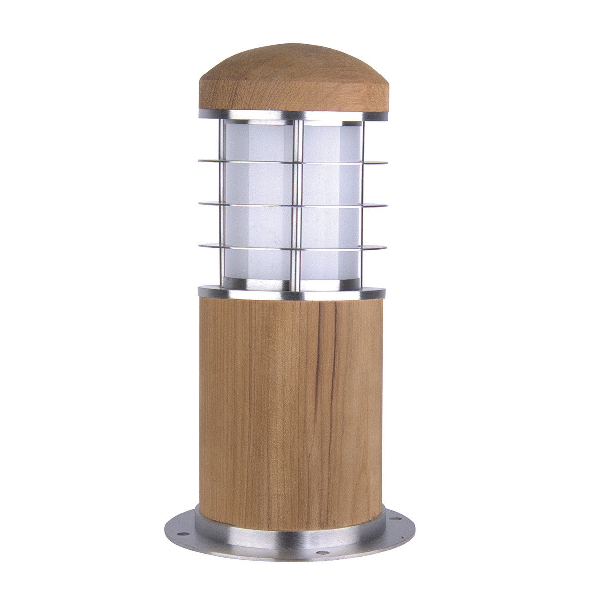 Lampa ogrodowa stojąca Poole drewno tekowe-stal nierdzewna 1xE27x40W IP55 wym: 24 x 10,2 x 10,2 cm metal Garden Zone