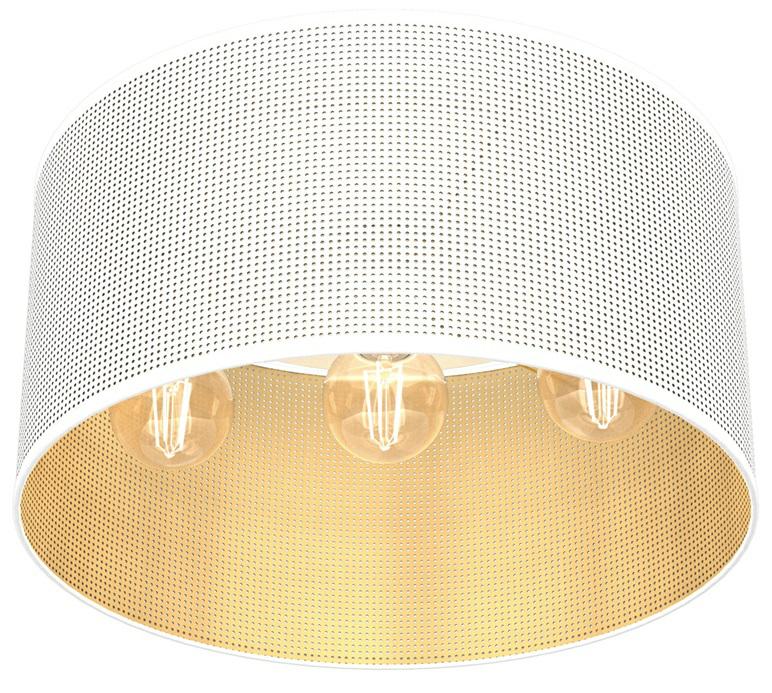 Lampa wisząca Loft shade biały mat-złota 3xE27x15W metal wym:23x40x40cm IP20 Luminex