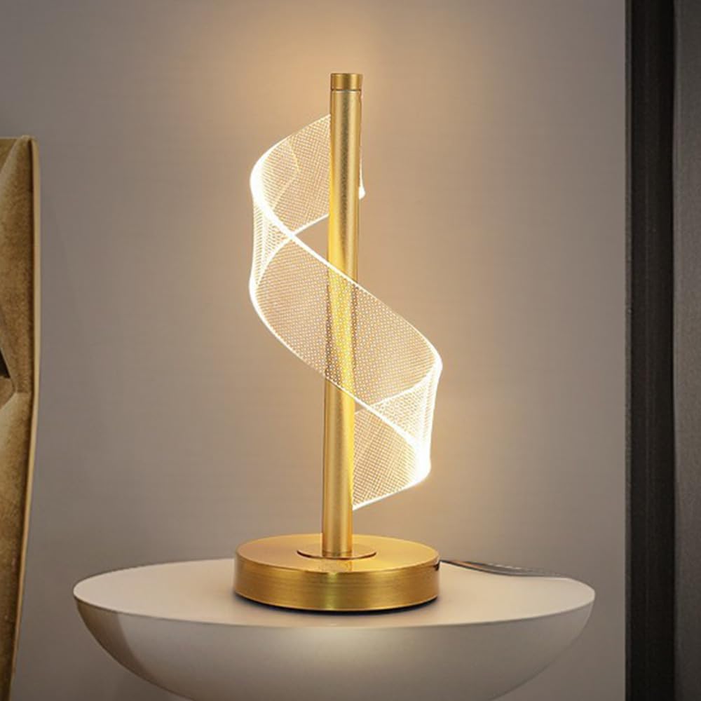 Ściemnialna lampka nocna LED z 3 temperaturami barwowymi i nowoczesnym designem do sypialni/salonu/biura/hotelu (złota) [Klasa energetyczna E]