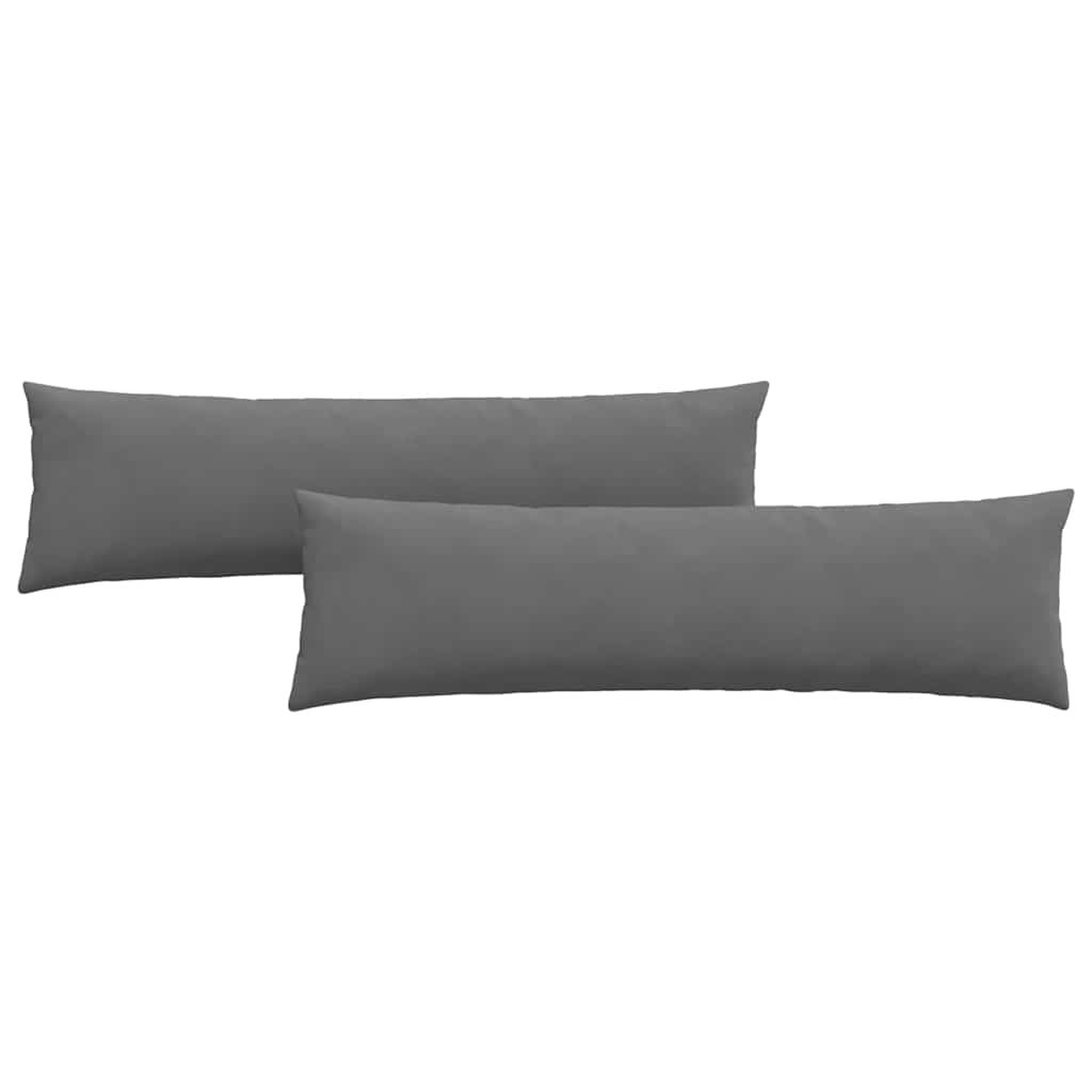 2x Poduszka Dekoracyjna z Wypełnieniem Ciemnoszara 145x40x20 cm do Salonu