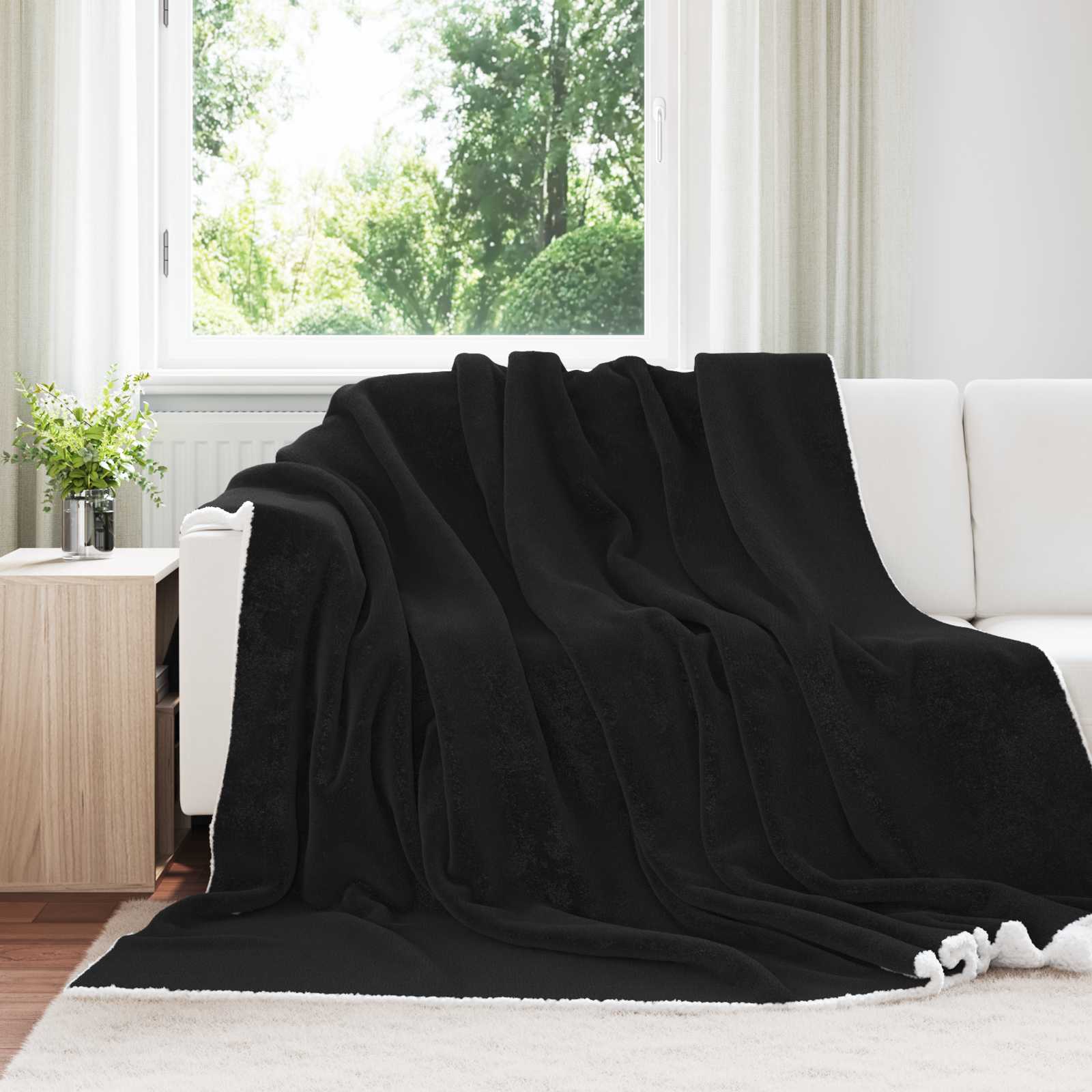 Koc Czarny 220 x 240 cm Polar vidaXL