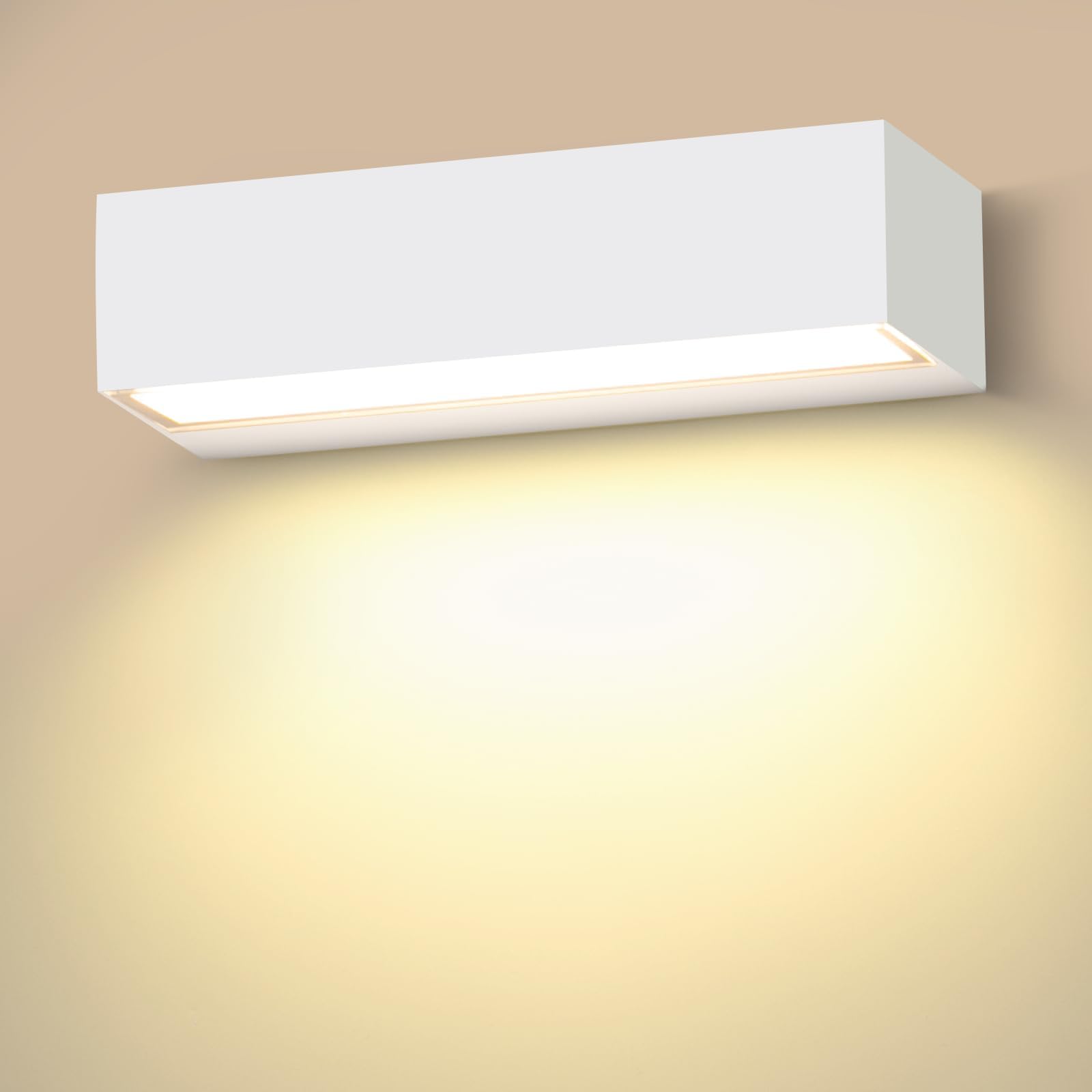 18W LED Kinkiety Ścienne Białe 30cm LED Lampa Ścienna Wewnętrzna 3000K Biały Ciepły Wodoodporny IP65 Kinkiet Wewnętrzny