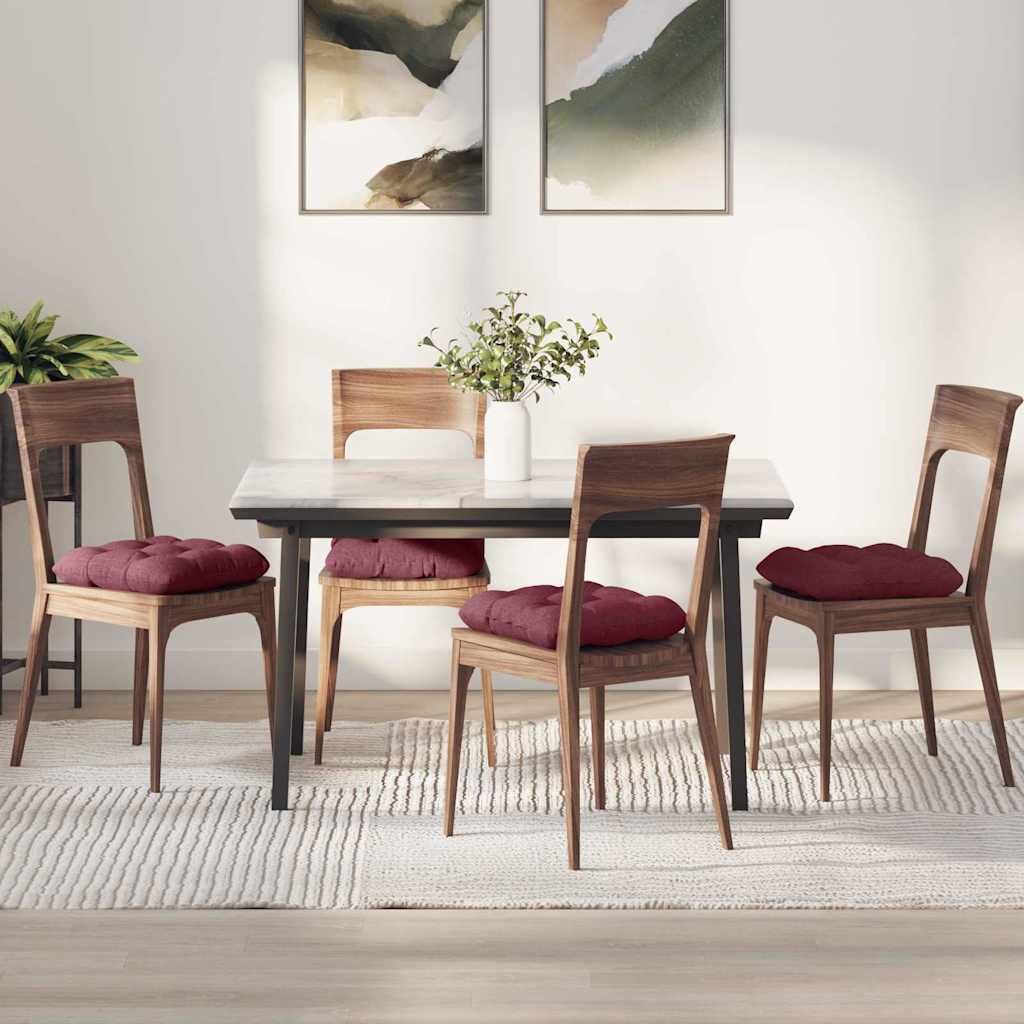Poduszki na siedziska 4 pcs Czerwone wino 40 x 40 x 12 cm vidaXL