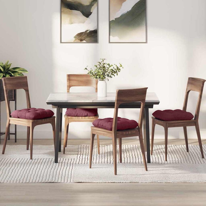 Poduszki na siedziska 4 pcs Czerwone wino 40 x 40 x 12 cm vidaXL