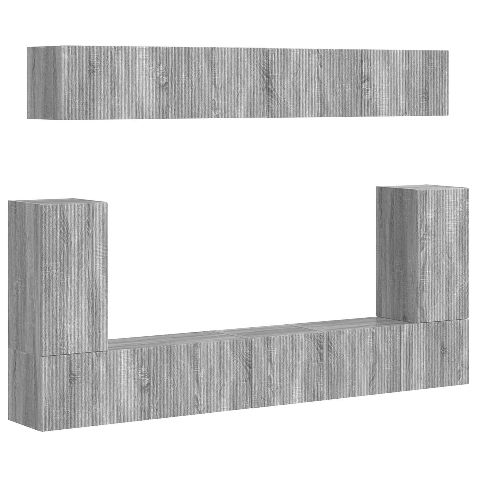 Zestaw szafek RTV 5 pcs Szary Sonoma Drewno inżynieryjne