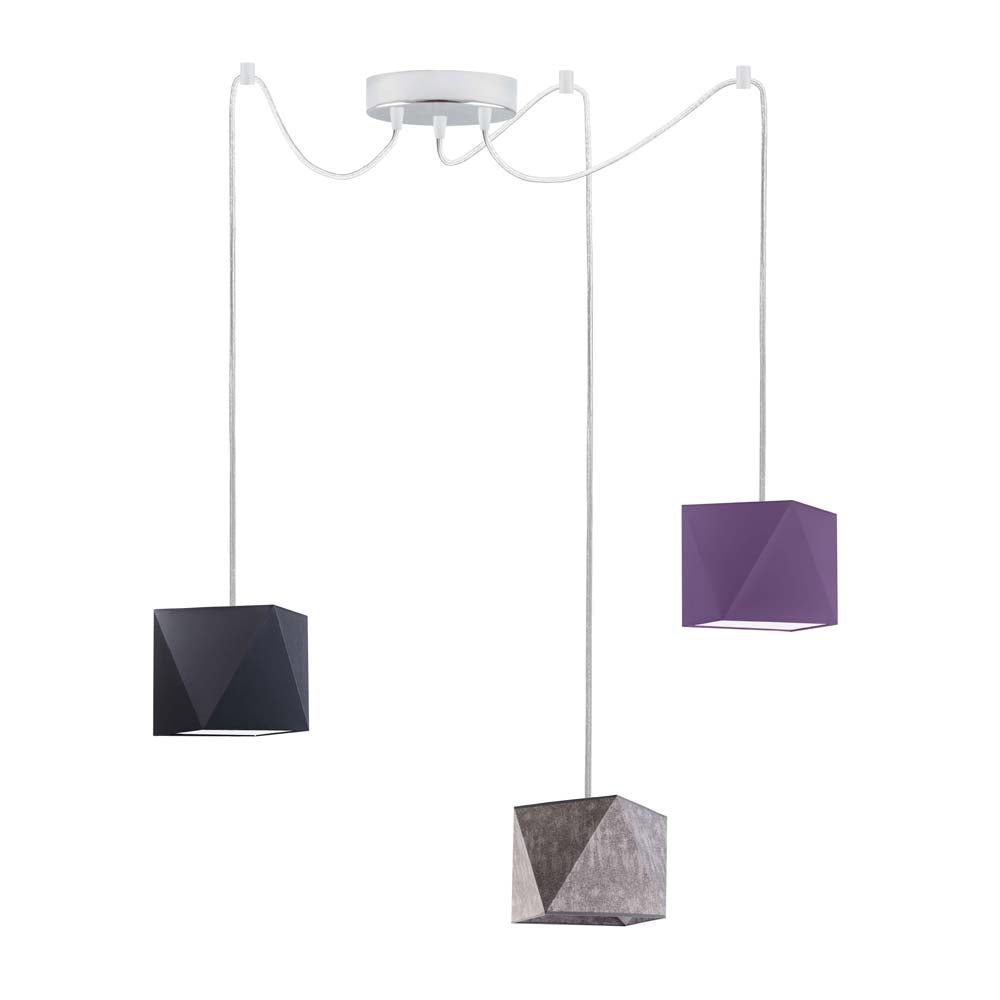 Lampa wisząca zwis żyrandol sufitowa z abażurami diament POP Z3