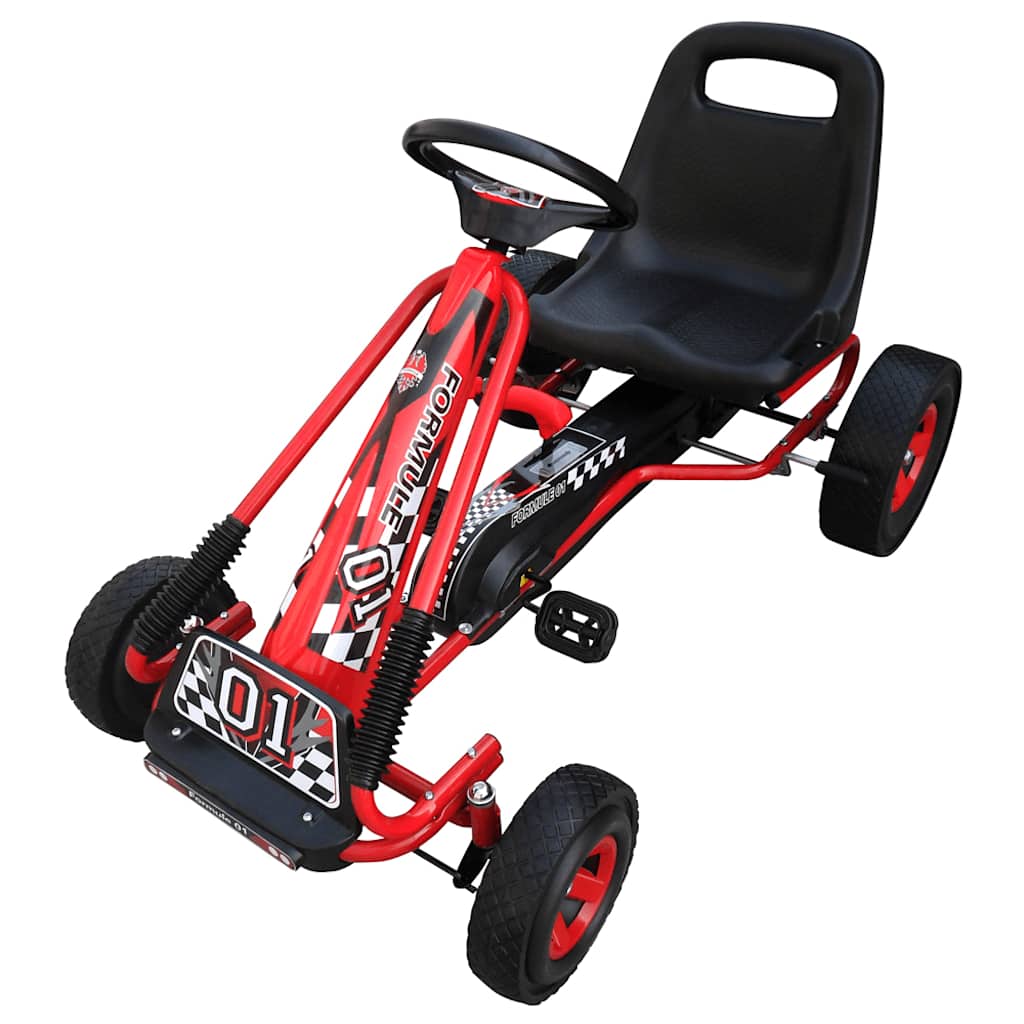 Gokart dla dzieci, z pedałami, czerwony vidaXL