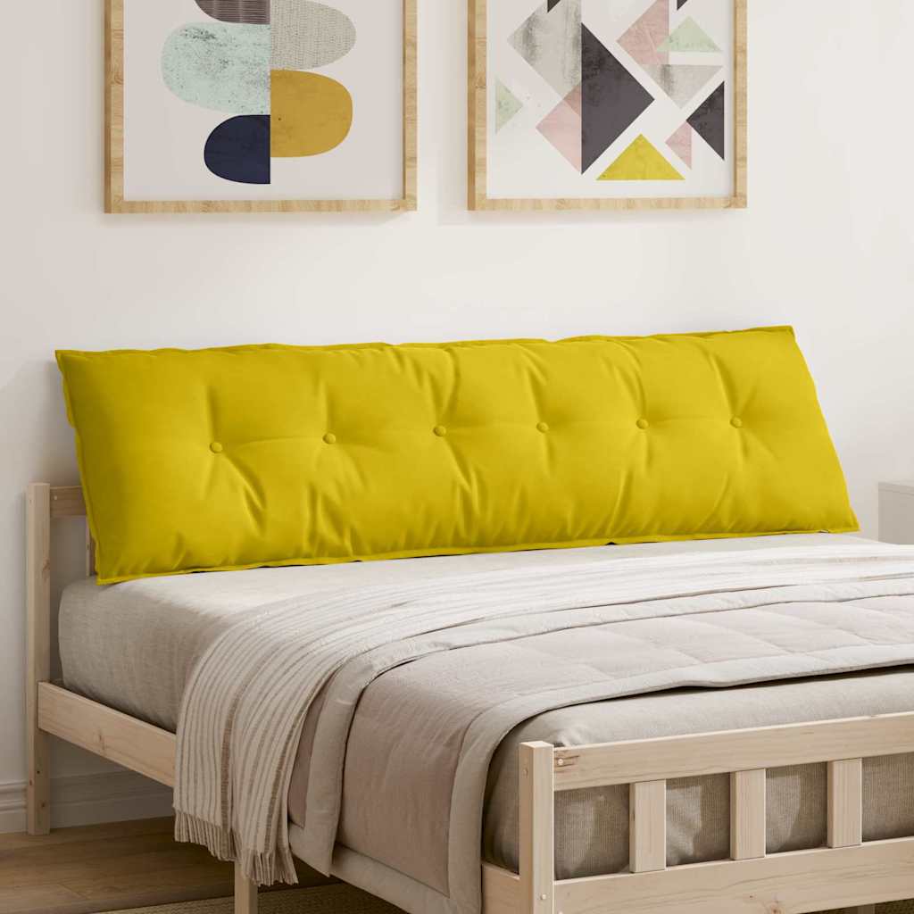 Poduszka na plecy Żółty 180 x 50 cm Tkanina sztruksowa vidaXL