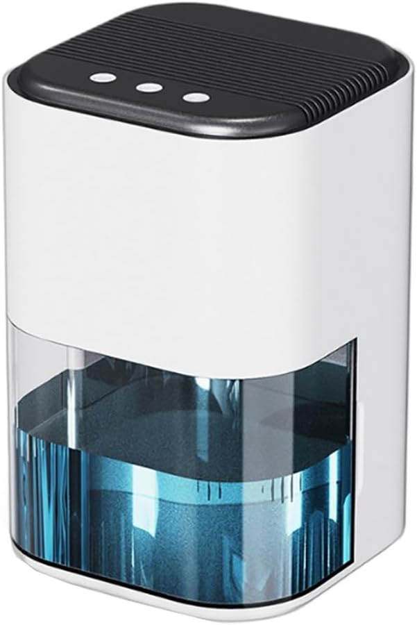 Osuszacz powietrza do użytku domowego o wydajności 500 ml/dzień, mały, przenośny osuszacz powietrza z 2-litrowym zbiornikiem na wodę, kontrolą wilgotn