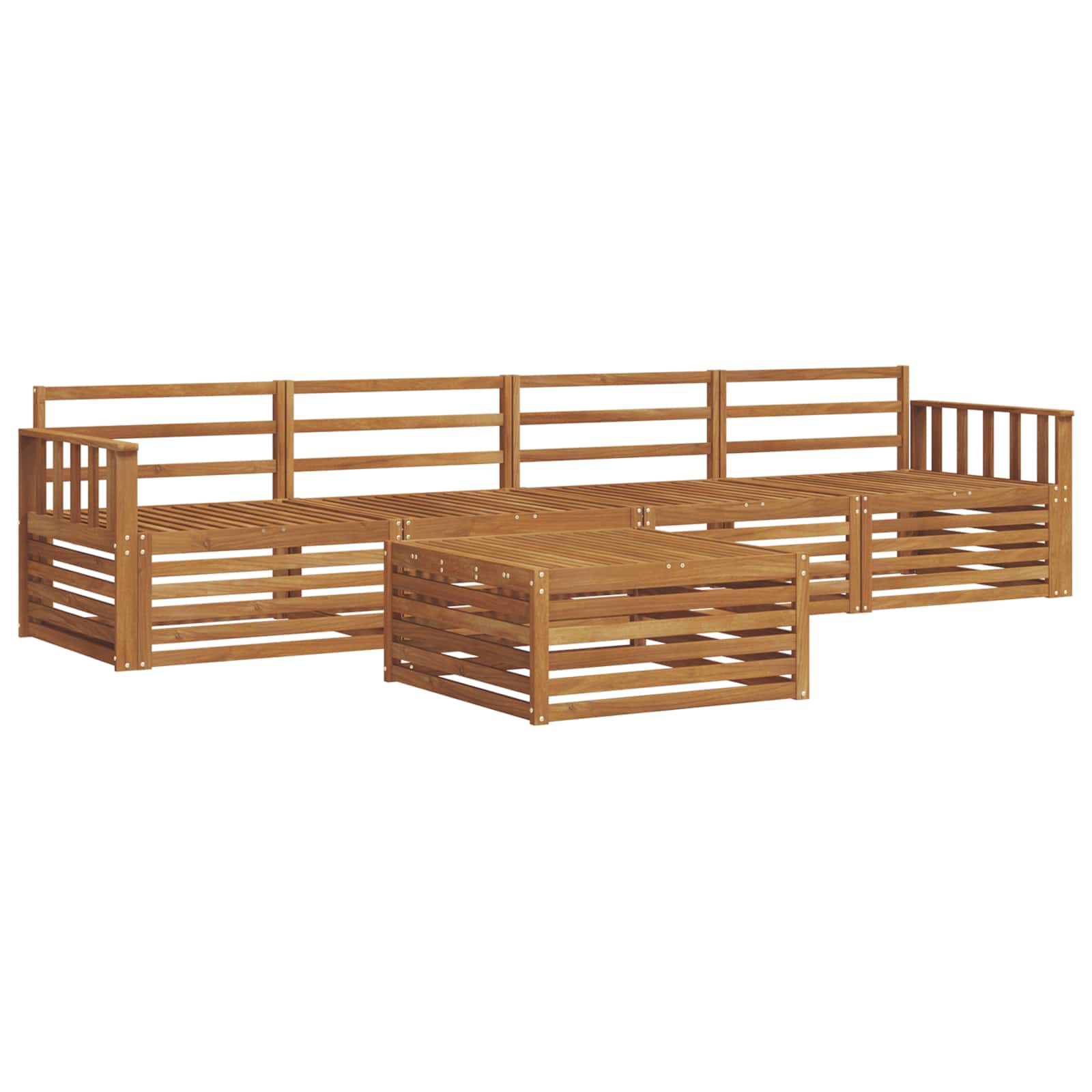 Zestaw sof na zewnątrz 5 pcs Naturalny Lite Drewno Akacji