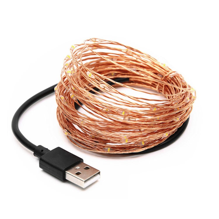 String światło drut miedziany USB 5V zasilanie zasilanie dekoracyjne światła impreza dekoracja lampa (3.0m 30 światła, ciepła biel)