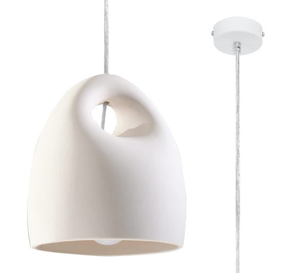 Suspension Céramique Blanc E27 1 Bukano