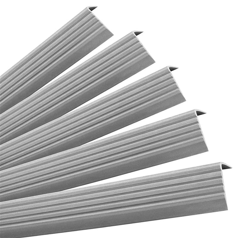 5x Profil schodowy PVC 40x25 mm - samoprzylepny, antypoślizgowy, 100 cm, srebrny