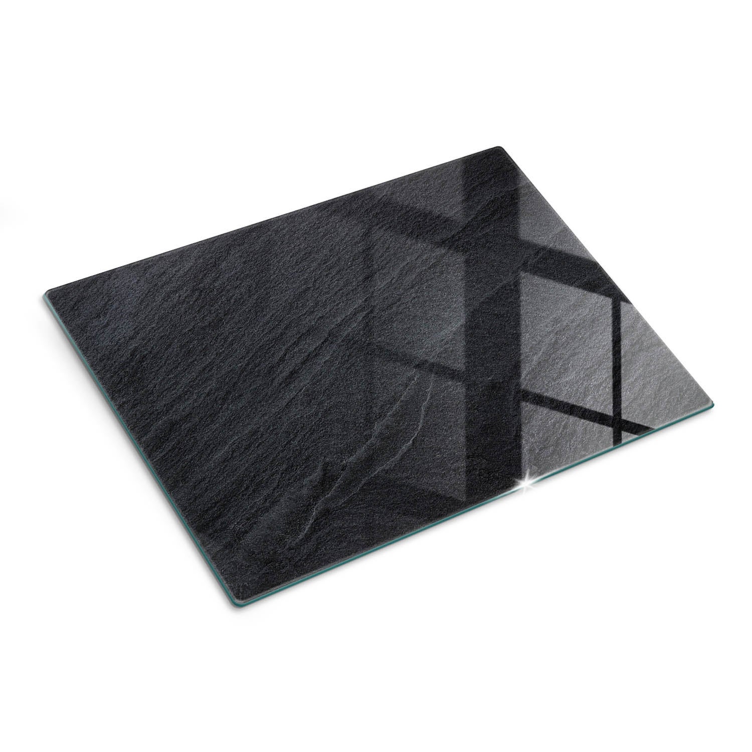 Szklana deska do kuchni z ozdobnym nadrukiem - Czarny Granit Kamień - 30x40 - Tulup