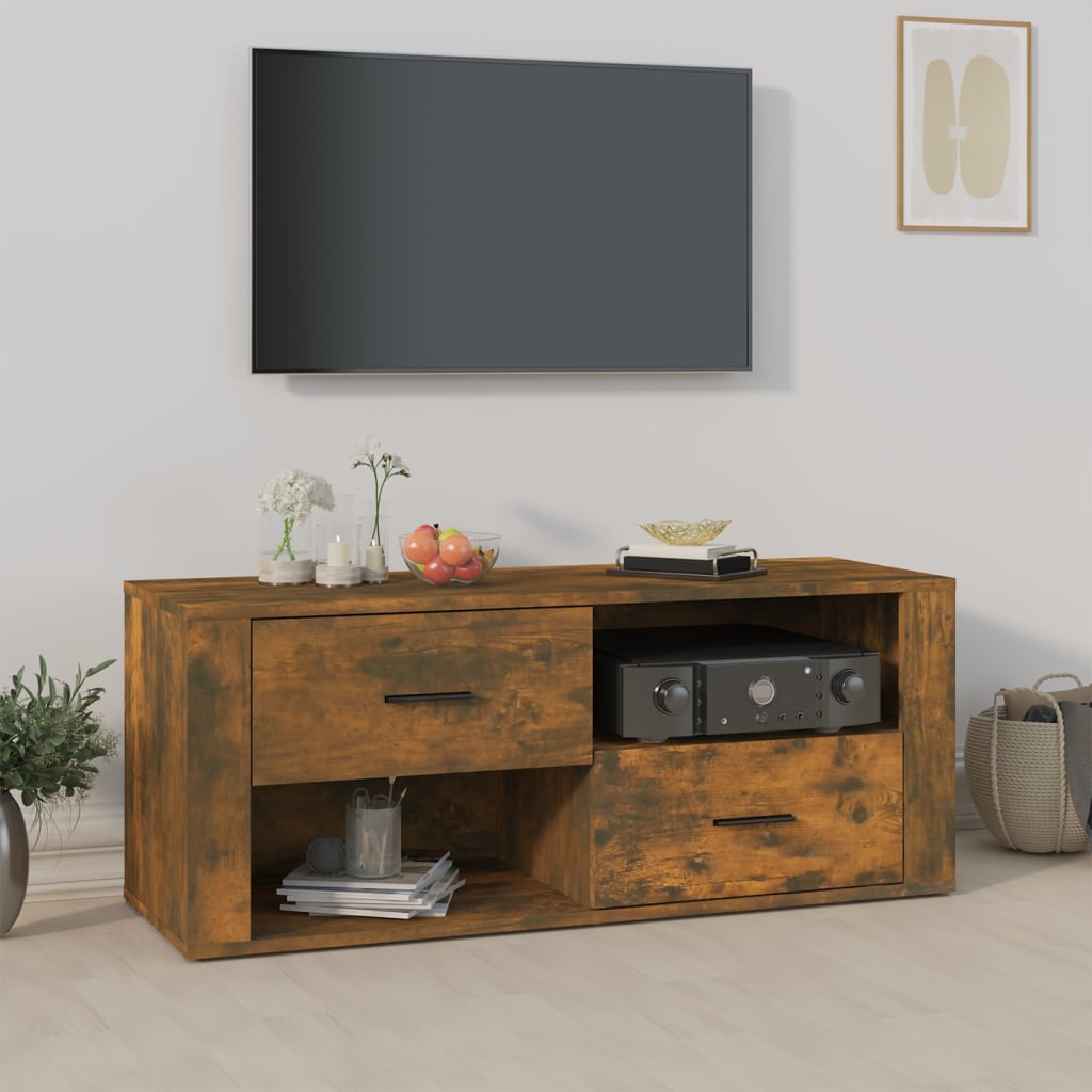 Szafka pod telewizor, przydymiony dąb, 100x35x40 cm vidaXL