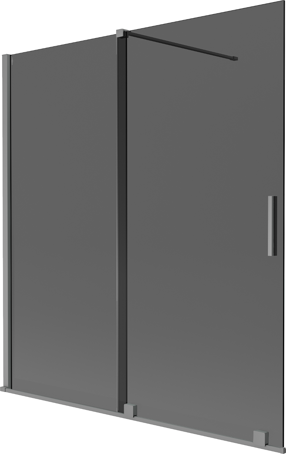 Mexen Velar parawan nawannowy 2-skrzydłowy rozsuwany 150 x 150 cm, grafit, gun metal - 896-150-000-41-95