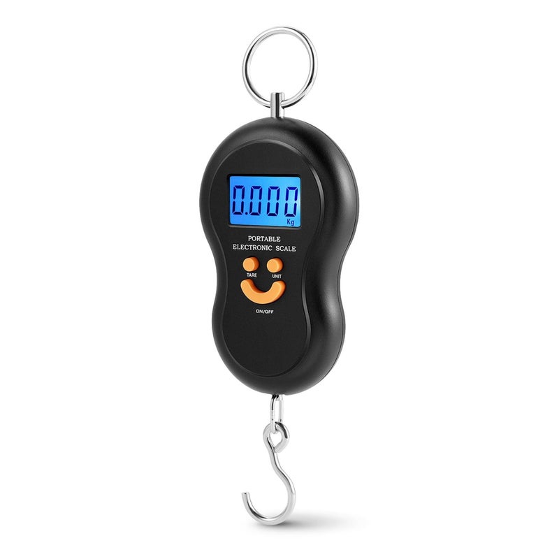 Cyfrowa waga podróżna do bagażu z hakiem, podświetleniem elektronicznym, ekranem LCD, udźwig 40 kg - przenośna cyfrowa inteligentna waga do bagażu,