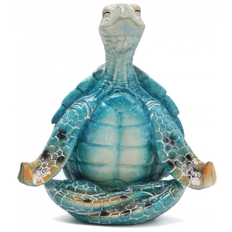 Żółw Morski Statua do Medytacji, Dekoracja Yoga, Statua Ogrodowa, Statua Żółwia do Medytacji, 16*11*8cm
