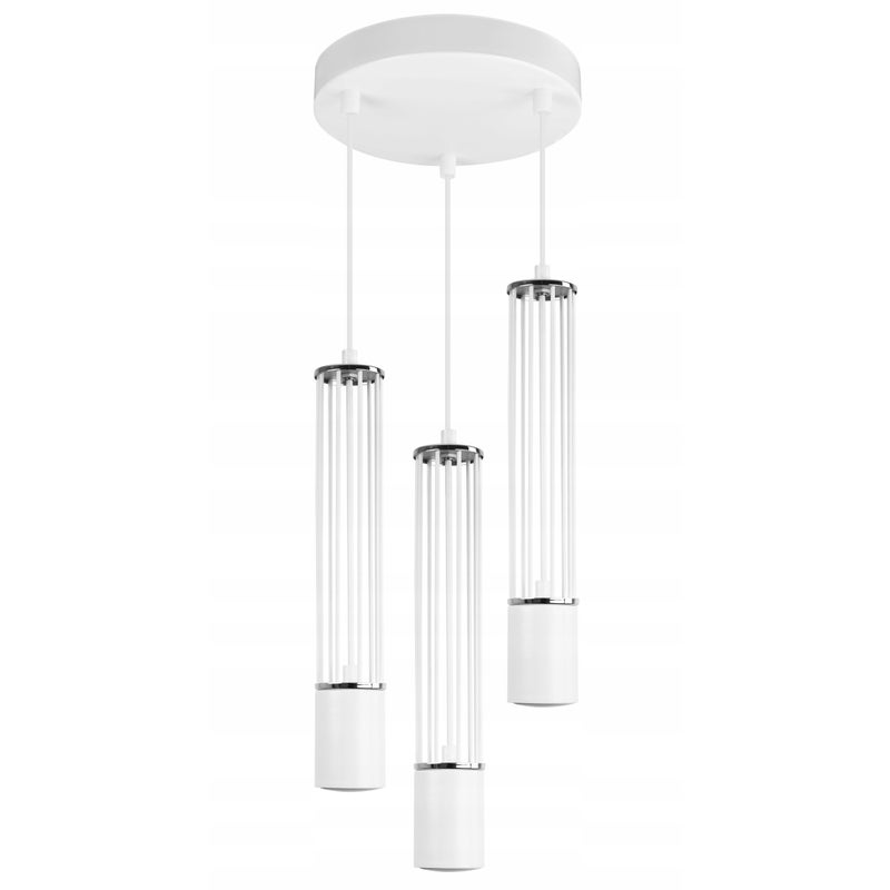 Lampa sufitowa wisząca Light Home LH Aria 3x GU10 okrągły 19,5cm biały/srebrny